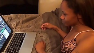 Watching porn with hot Des Moines, Iowa stripper Kiki and masturbating behind the scenes