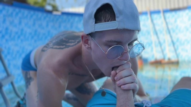A man fucks a young cleaner in the pool and cums in the ass Porn Videos