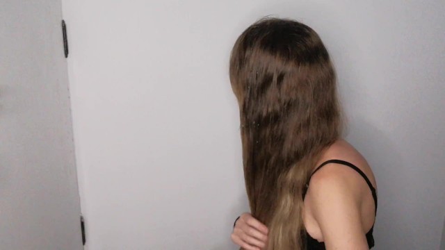 I give milk to my friend's hair so she can comb her hair Porn Videos