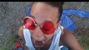 Cute Ebony Sucking Dick In The Park