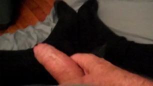 Back Socks Jerk Cum