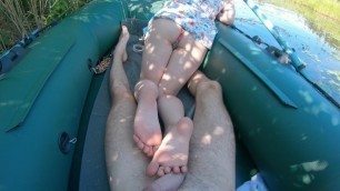 Summer FootJob in Boat with Hot Girl - Xxximmy